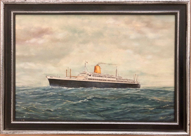 Gemälde Dampfschiff Bremen V