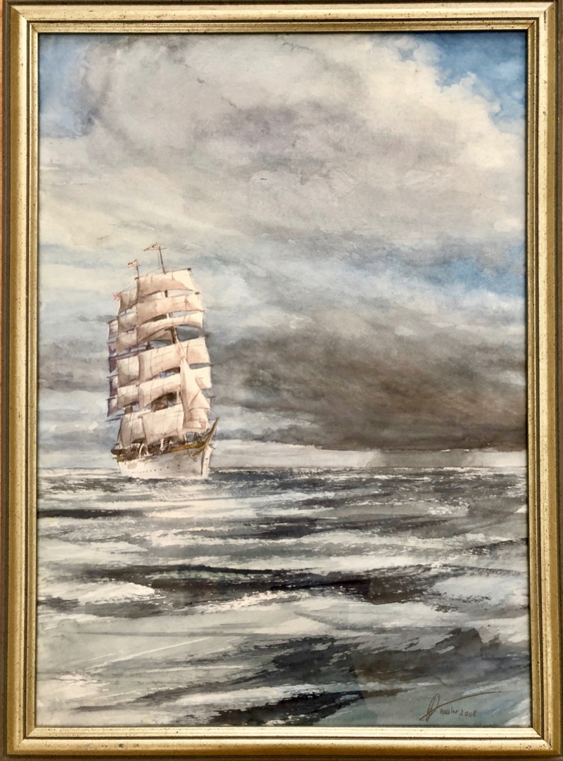 Aquarell Schulschiff Deutschland I